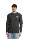 Meatfly Meatfly pánske tričko s dlhým rukávom Julien Charcoal Heather Skeleton | Sivá