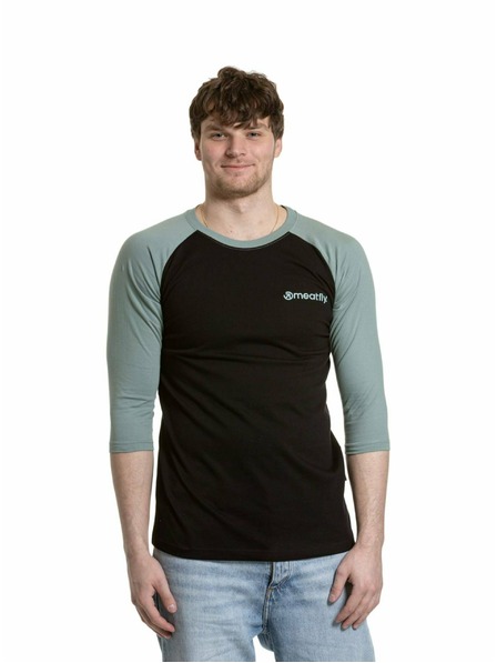 Meatfly Meatfly pánske tričko s dlhým rukávom Reagan Raglan Dusty Mint / Black