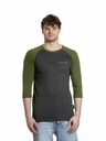 Meatfly Meatfly pánske tričko s dlhým rukávom Reagan Raglan Olive / Charcoal Heather | Sivá