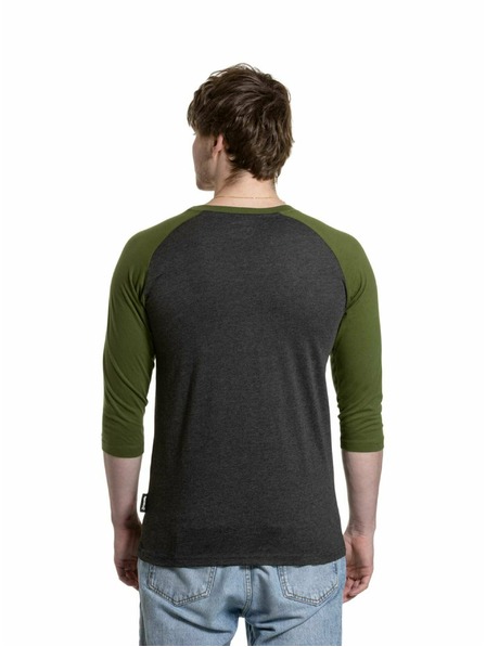 Meatfly Meatfly pánske tričko s dlhým rukávom Reagan Raglan Olive / Charcoal Heather | Sivá