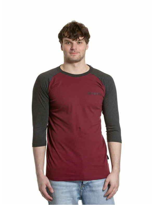 Meatfly Meatfly pánske tričko s dlhým rukávom Reagan Raglan Dark Wine / Charcoal Heather | Sivá