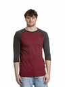 Meatfly Meatfly pánske tričko s dlhým rukávom Reagan Raglan Dark Wine / Charcoal Heather | Sivá