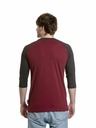 Meatfly Meatfly pánske tričko s dlhým rukávom Reagan Raglan Dark Wine / Charcoal Heather | Sivá