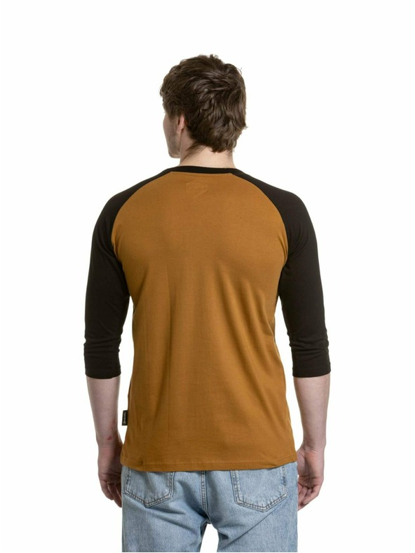 Meatfly Meatfly pánske tričko s dlhým rukávom Reagan Raglan Gold Brown / Black