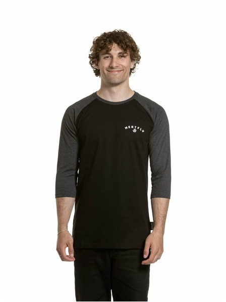 Meatfly Meatfly pánske tričko s dlhým rukávom Kennedy Raglan Black