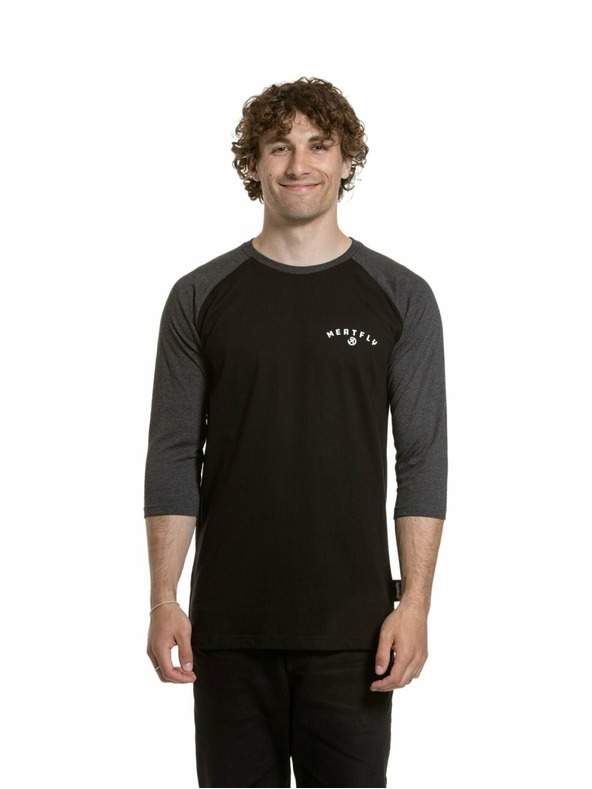 Meatfly Meatfly pánske tričko s dlhým rukávom Kennedy Raglan Black