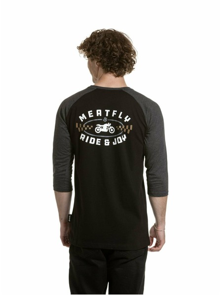 Meatfly Meatfly pánske tričko s dlhým rukávom Kennedy Raglan Black
