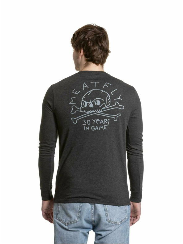 Meatfly Meatfly pánske tričko s dlhým rukávom Judgement 30 Charcoal Heather | Šedá