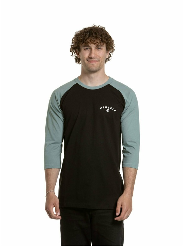 Meatfly Meatfly pánske tričko s dlhým rukávom Kennedy Raglan Dusty Mint / Black