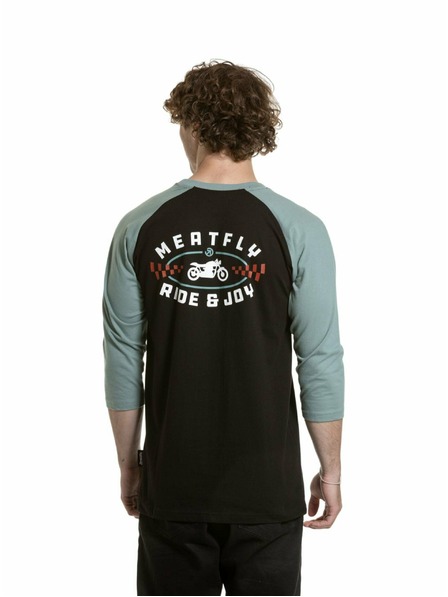 Meatfly Meatfly pánske tričko s dlhým rukávom Kennedy Raglan Dusty Mint / Black