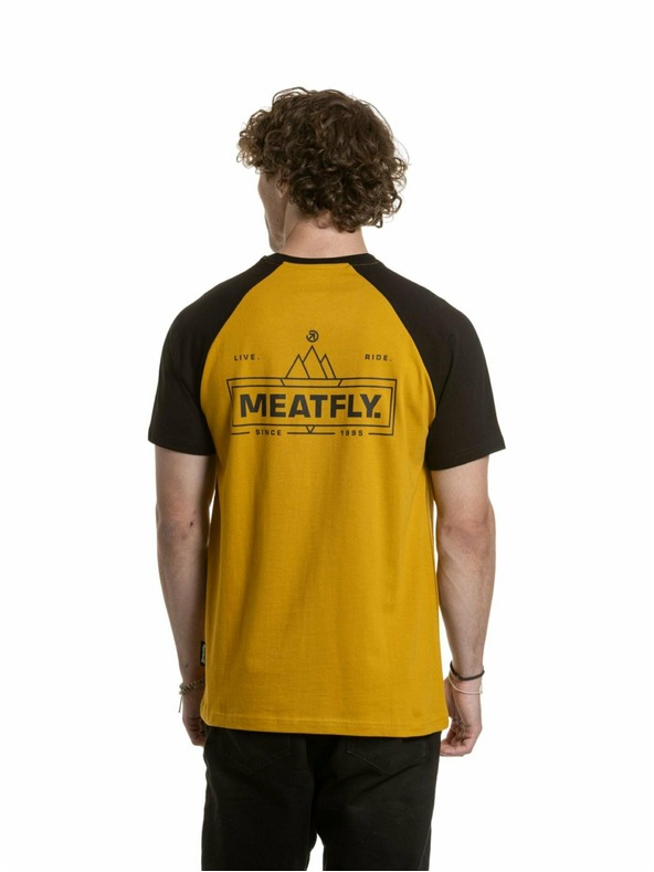 Meatfly Meatfly pánske tričko Ozzy Raglan Mustard / Black