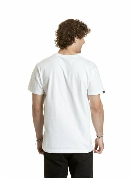 Meatfly Meatfly pánske tričko Striped Logo White | Biela