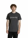 Meatfly Meatfly pánske tričko Striped Logo Mystic Grey | Šedá