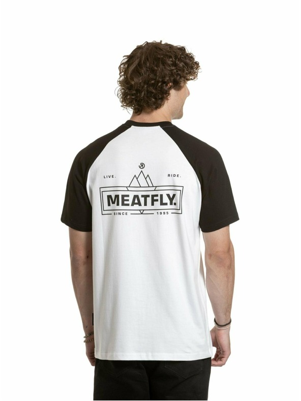 Meatfly Meatfly pánske tričko Ozzy Raglan White / Black