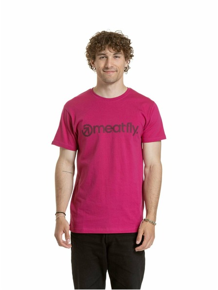 Meatfly Meatfly pánske tričko Striped Logo Dark Violet