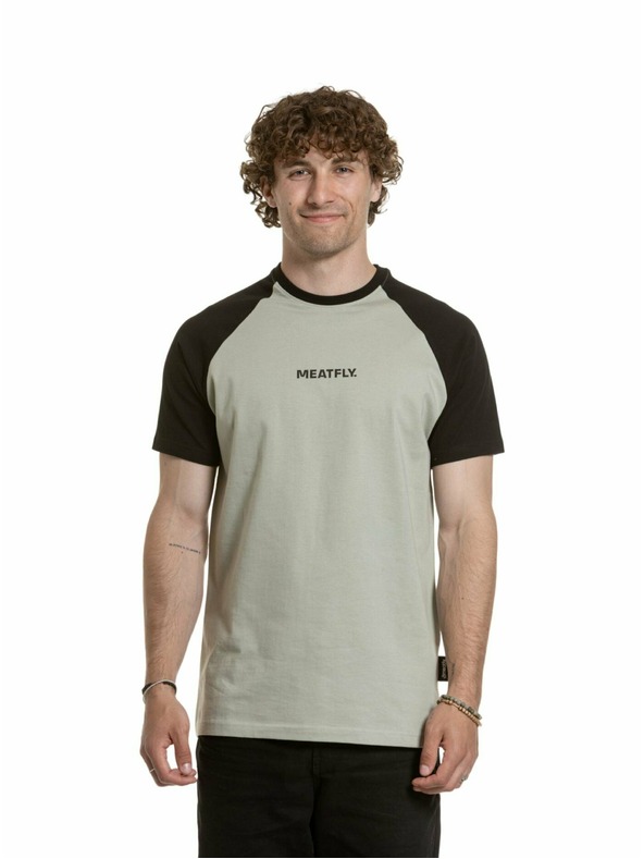 Meatfly Meatfly pánske tričko Ozzy Raglan Mossy Green / Black