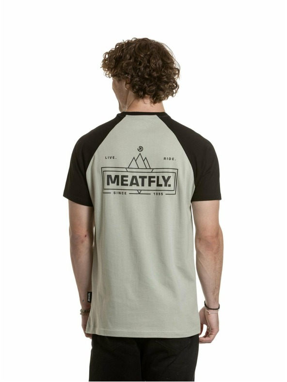 Meatfly Meatfly pánske tričko Ozzy Raglan Mossy Green / Black