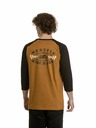 Meatfly Meatfly pánske tričko s dlhým rukávom Kennedy Raglan Gold Brown / Black