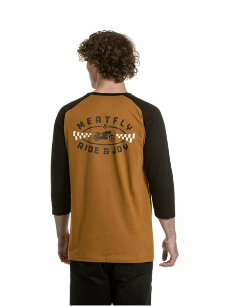 Meatfly Meatfly pánske tričko s dlhým rukávom Kennedy Raglan Gold Brown / Black