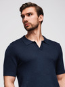 Ombre Clothing Pánska polokošeľa bez gombíkov - tmavo modrá