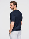 Ombre Clothing Pánska polokošeľa bez gombíkov - tmavo modrá
