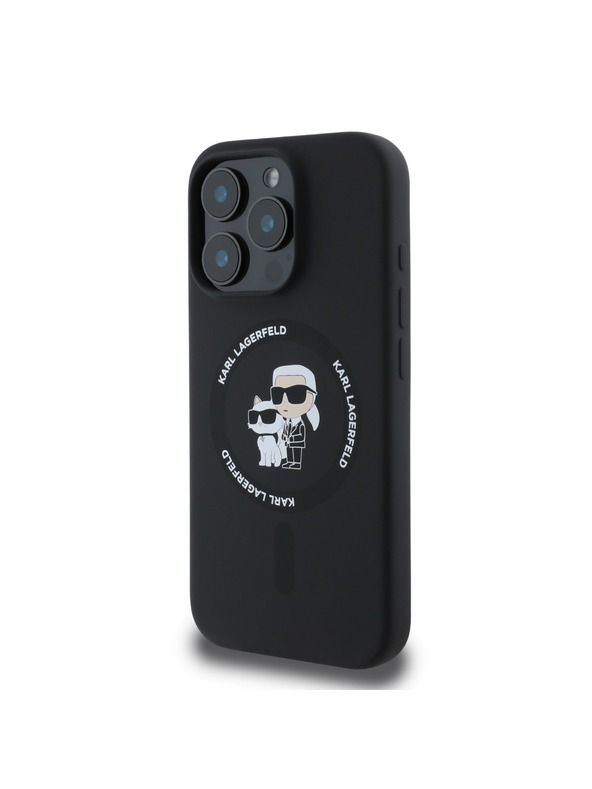 Karl Lagerfeld Karl Lagerfeld Liquid Silicone Karl and Choupette MagSafe Zadný Kryt pre iPhone 16 Pro Black