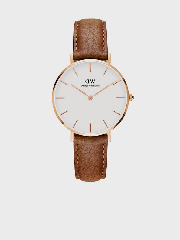 Daniel Wellington Hnedé dámske hodinky s koženým remienkom Daniel Wellington Petite Durham