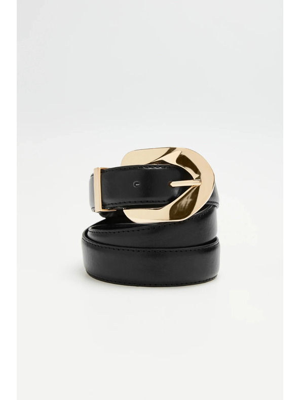 Moodo Čierny opasok so zlatou sponou Moodo