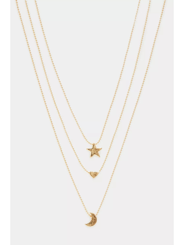 Moodo Zlatý trojitý náhrdelník Moodo