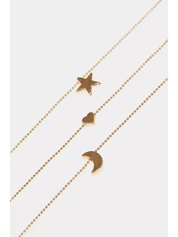 Moodo Zlatý trojitý náhrdelník Moodo