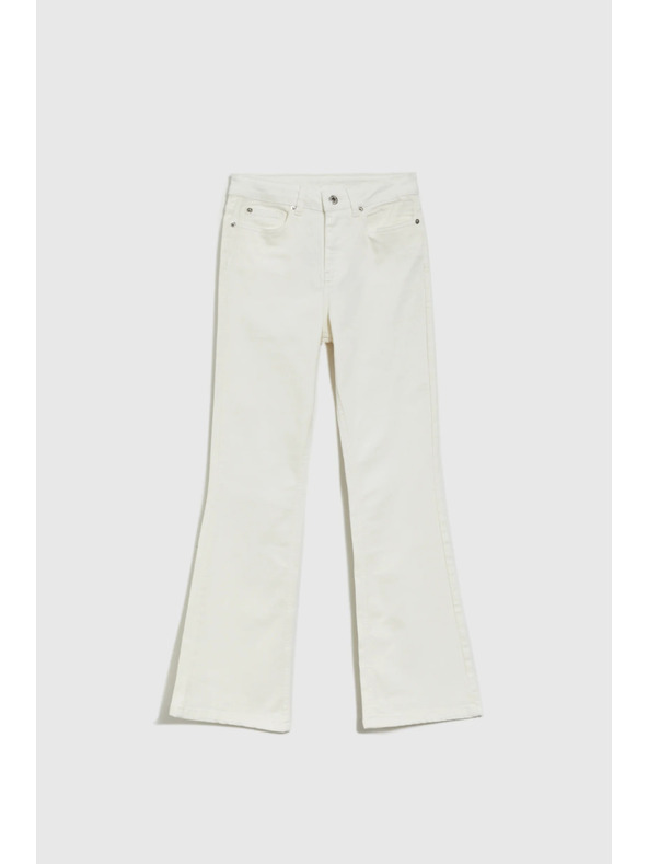 Moodo Krémové dámske zvonové džínsy