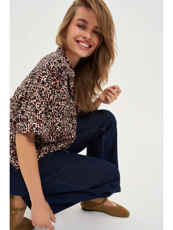 Moodo Tmavo modré džínsy s opaskom Moodo