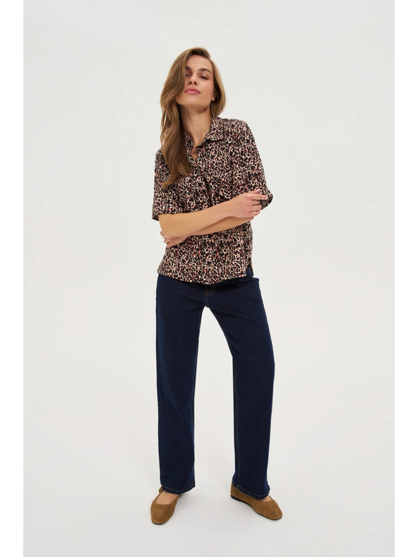 Moodo Tmavo modré džínsy s opaskom Moodo