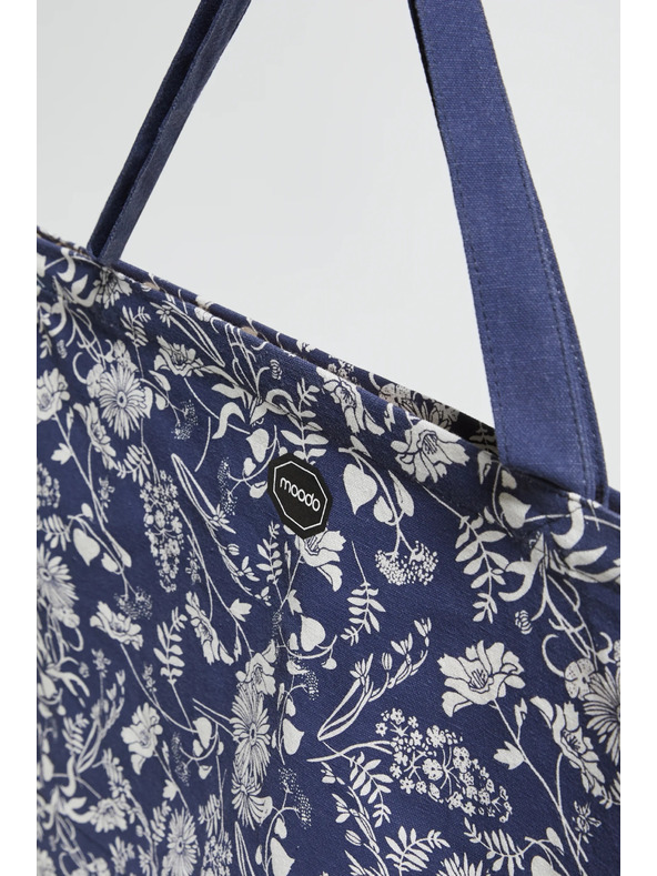 Moodo Modrá kvetovaná taška z bavlny Moodo