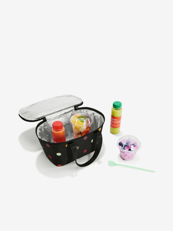 Reisenthel Čierna chladiaca bodkovaná nákupná taška Reisenthel Coolerbag XS
