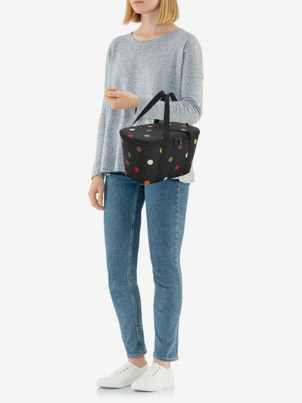 Reisenthel Čierna chladiaca bodkovaná nákupná taška Reisenthel Coolerbag XS