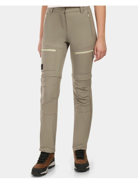 Kilpi Dámske outdoorové odopínacie nohavice Kilpi HOSIO-W Khaki