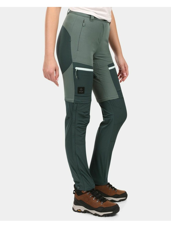 Kilpi Dámske outdoorové odopínateľné nohavice Kilpi HOSIO-W Tmavo zelená