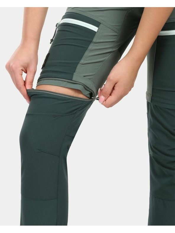Kilpi Dámske outdoorové odopínateľné nohavice Kilpi HOSIO-W Tmavo zelená