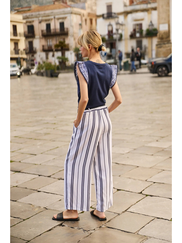 Moodo Dámske pruhované nohavice Moodo