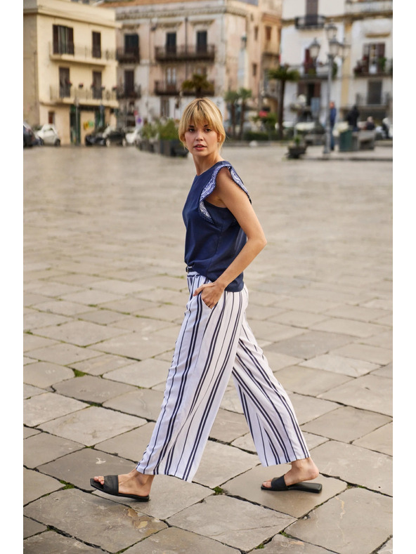 Moodo Dámske pruhované nohavice Moodo