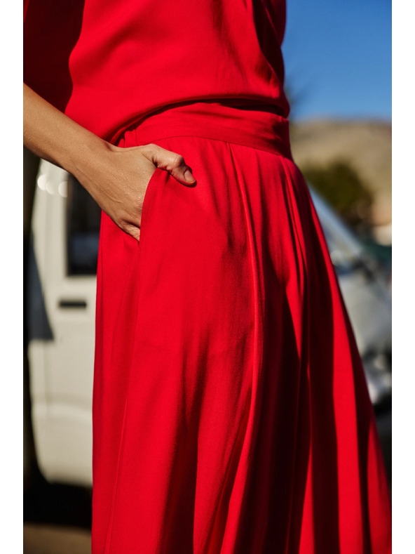 Moodo Dámske voľné nohavice Moodo - červené