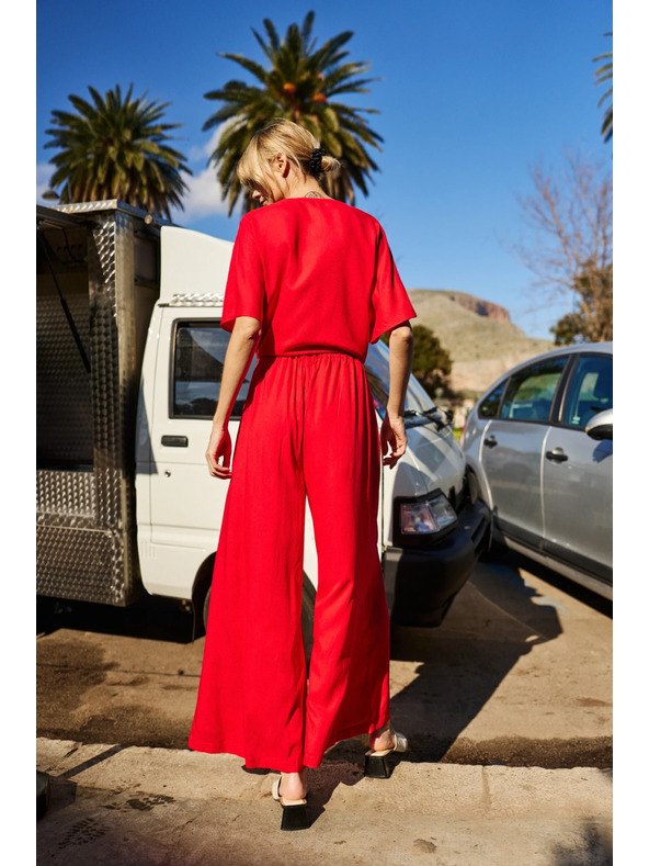 Moodo Dámske voľné nohavice Moodo - červené