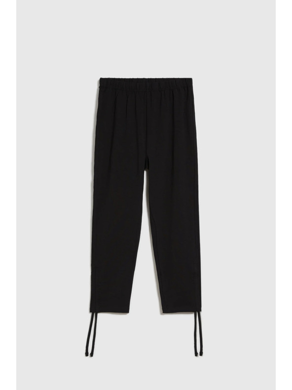 Moodo Čierne dámske 3/4 legíny so zaväzovaním