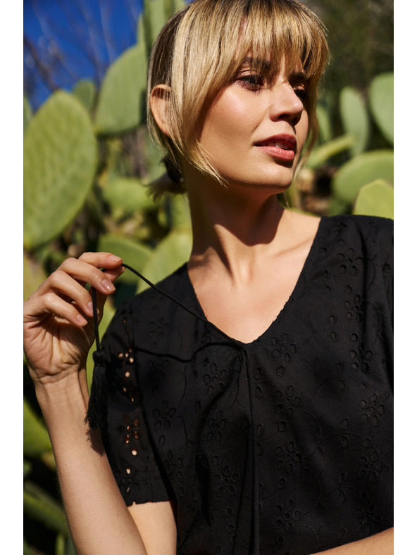 Moodo Čierna dámska košeľa madeira