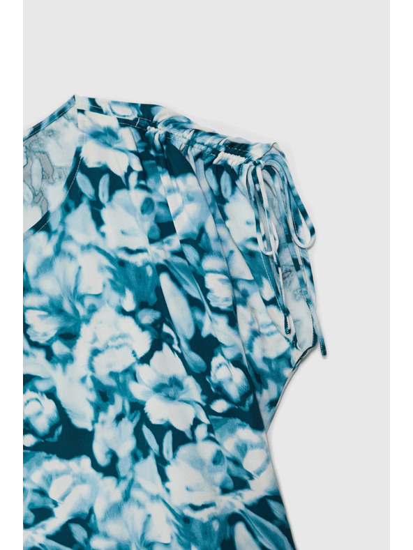 Moodo Modro-zelená vzorovaná dámska košeľa