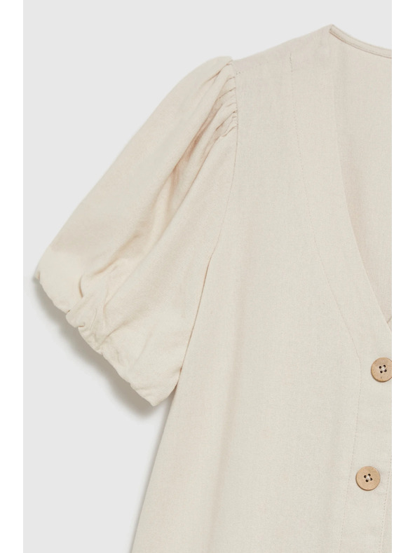 Moodo Béžová dámska košeľa s krátkym rukávom