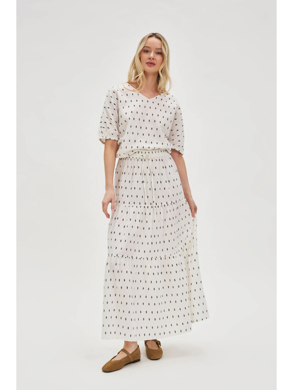 Moodo Biela vzorovaná blúzka