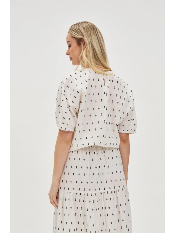Moodo Biela vzorovaná blúzka