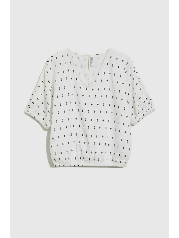 Moodo Biela vzorovaná blúzka